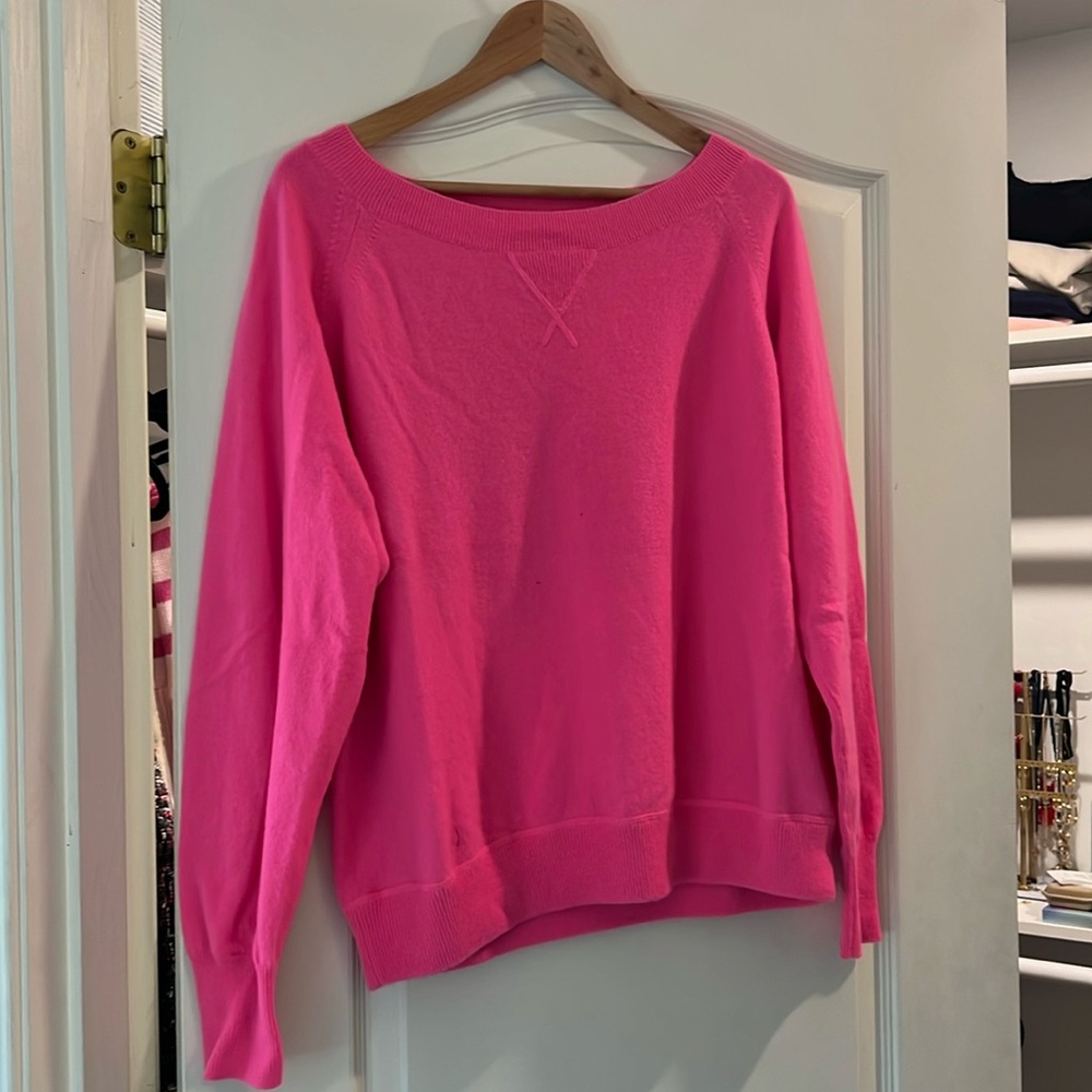 J.Crew neon, pink cashmere sweater